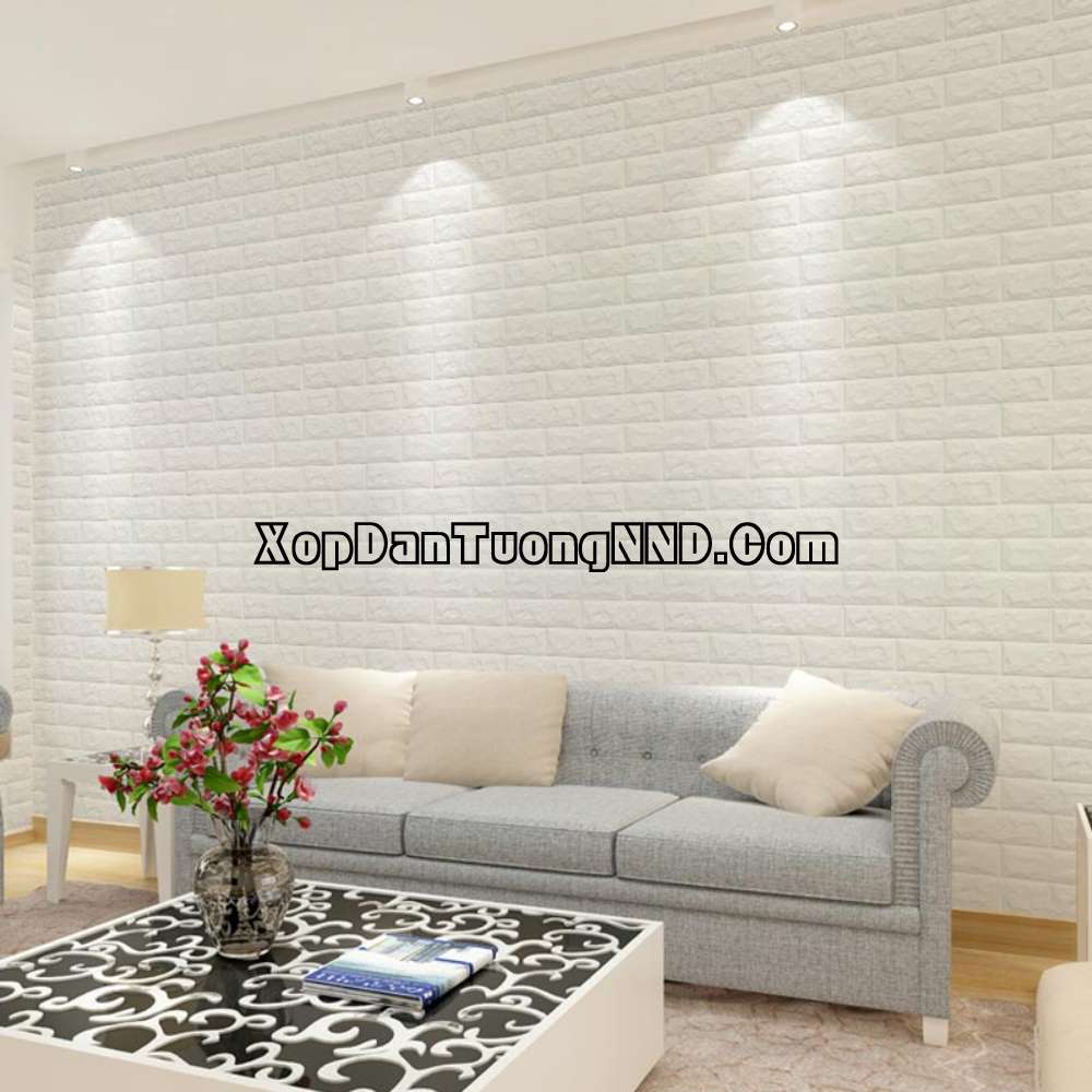 Xốp dán tường giả gạch trắng là mẫu xốp 3D dán tường được ưa chuộng nhiều nhất